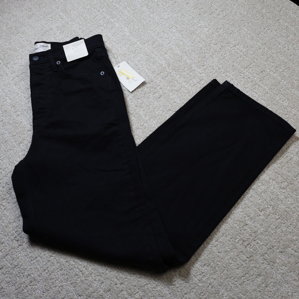 Universal Thread Highest-Rise Straight Leg Jeans Black 4 Reg Comfort Stretch